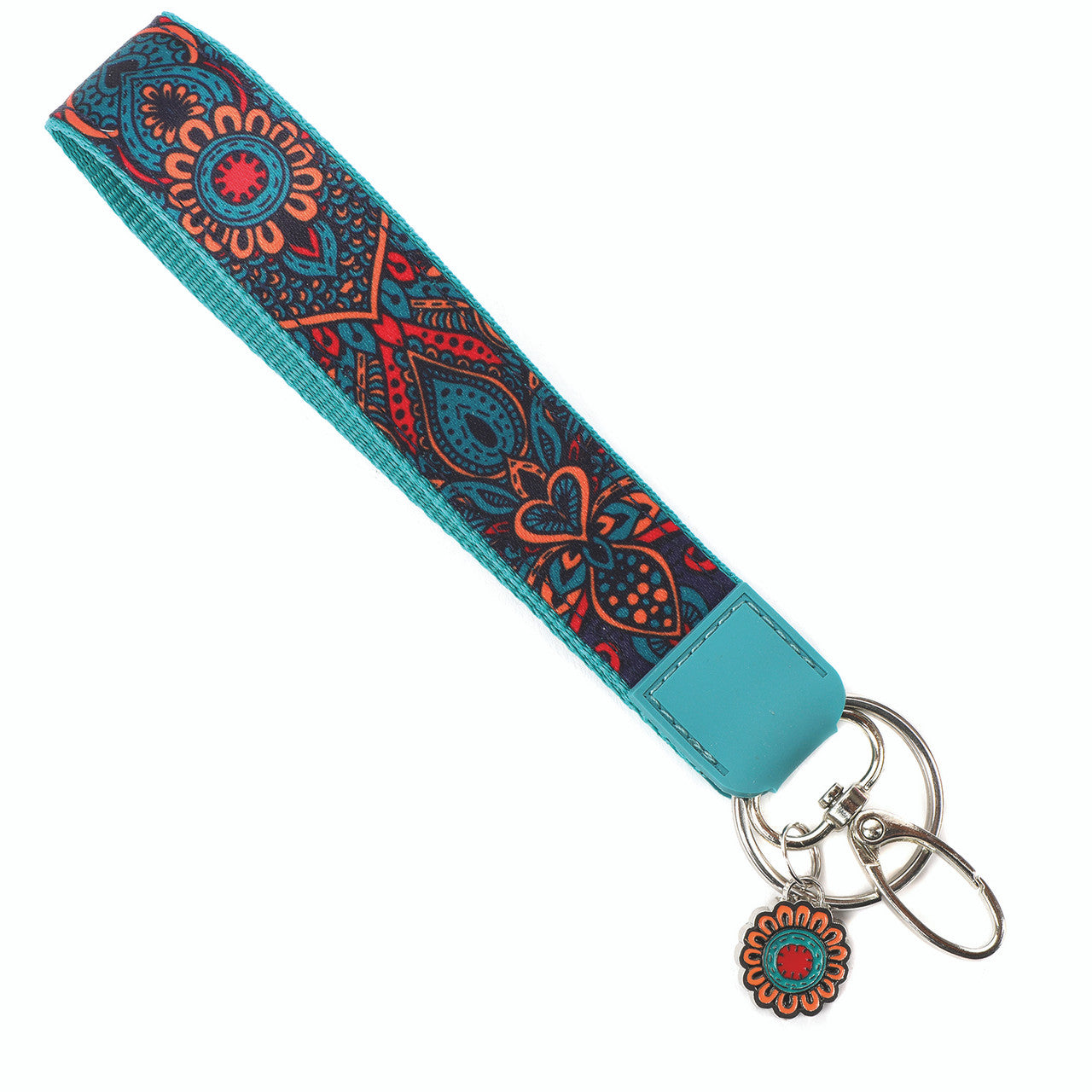 Teal Boho Wristlet with Charm boojeebeads.